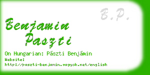 benjamin paszti business card